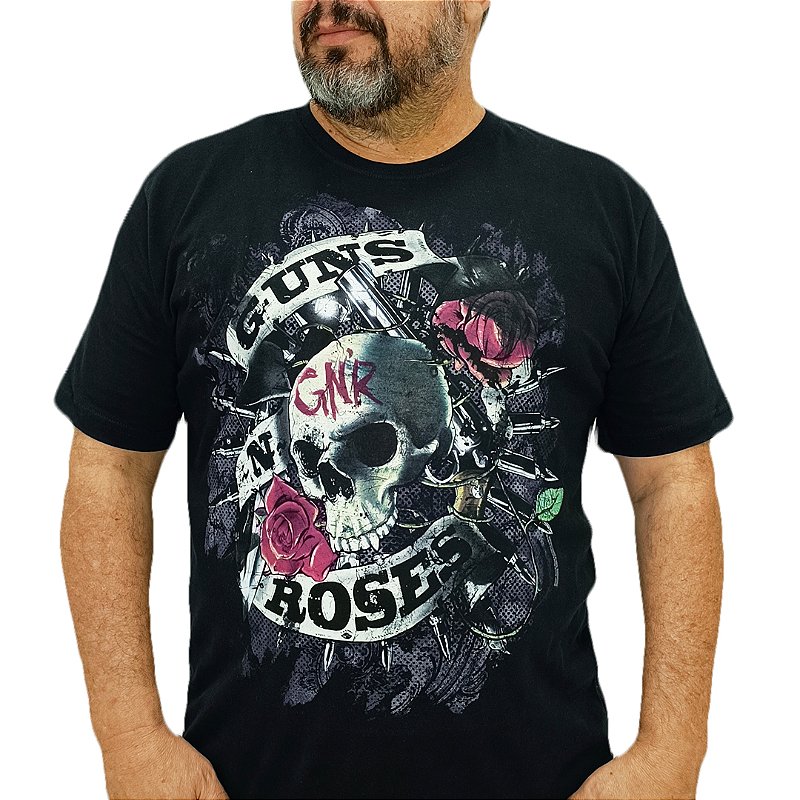 Camiseta Guns N' Roses Caveira Véio do Rock
