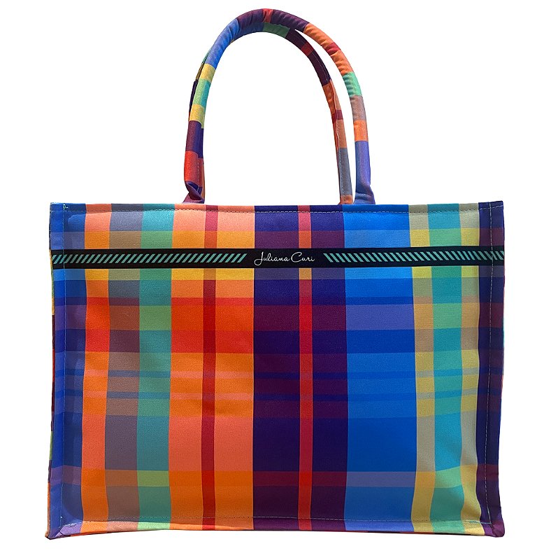 バッグ alice totebag_ziper_xadrezb-blue2-