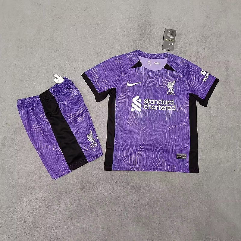 Kit Infantil Liverpool 3 Roxo Camisa e Short 2023 / 2024 - 021 Sport |  Maior Variedade de Camisas de Futebol | 12% Off no Pix e Frete Grátis