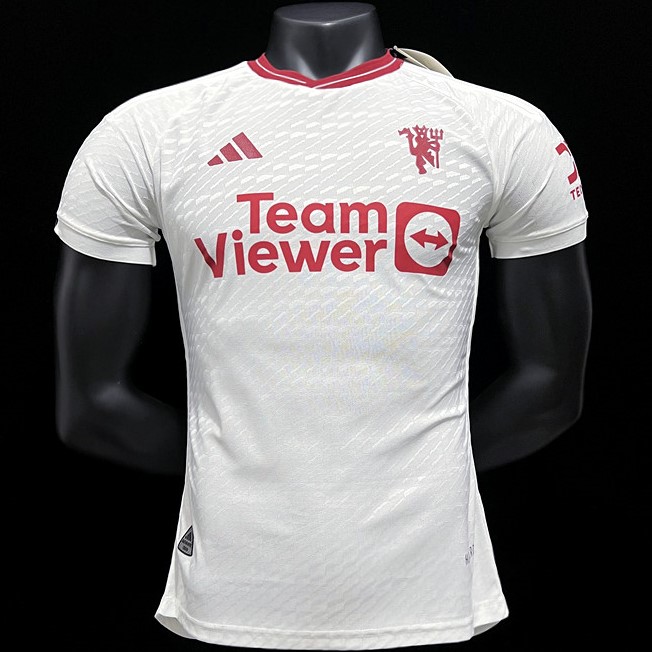 Camisa Pre Game Manchester United 2022 2023 Modelo Player Branca