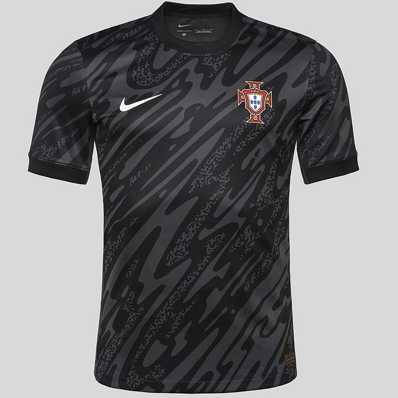 Nova Camisa Portugal Goleiro Preta Eurocopa Torcedor Masculina 2024 ...