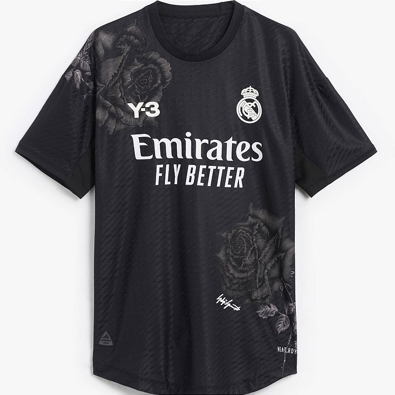 Nova Camisa Real Madrid 4 Goleiro Preta Collab Y-3 Torcedor