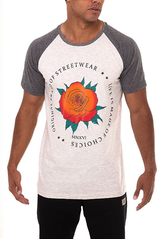 Camiseta Flor Mescla