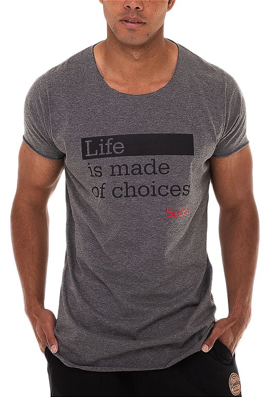 Camiseta Longline Choices Grafite