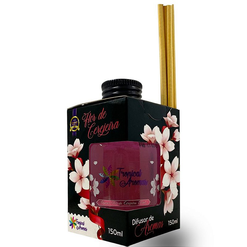Difusor de Ambiente Caixinha Black Flor de Cerejeira 150ml - Tropical Aromas