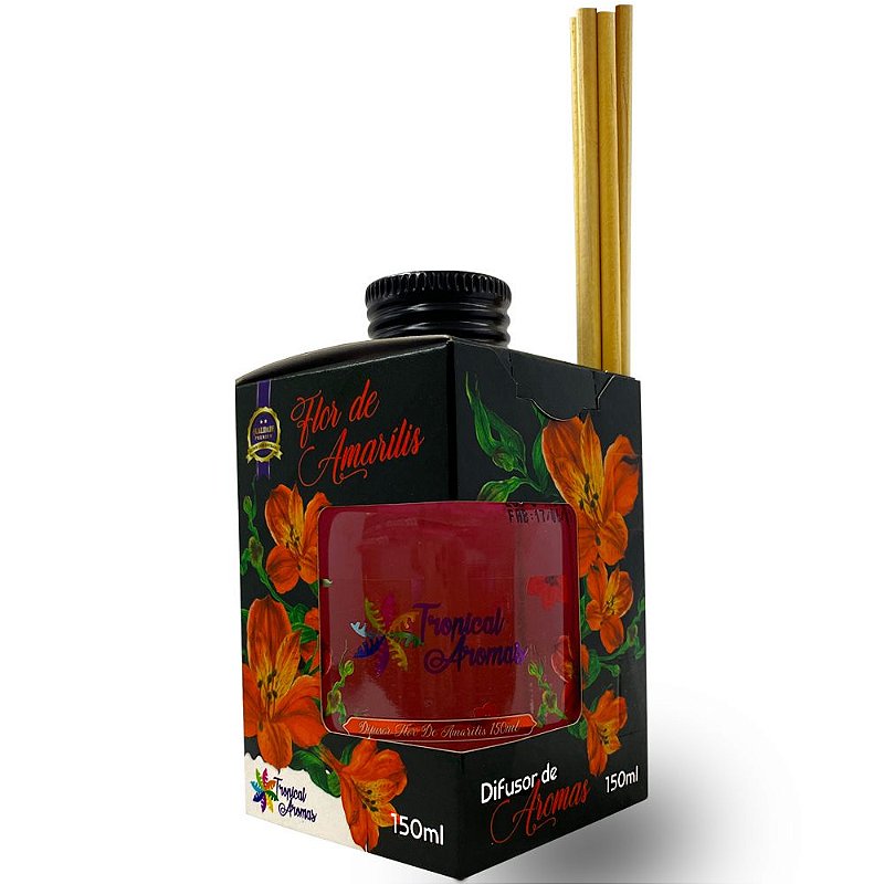 Difusor de Ambiente Caixinha Black Flor de Amarílis 150ml - Tropical Aromas