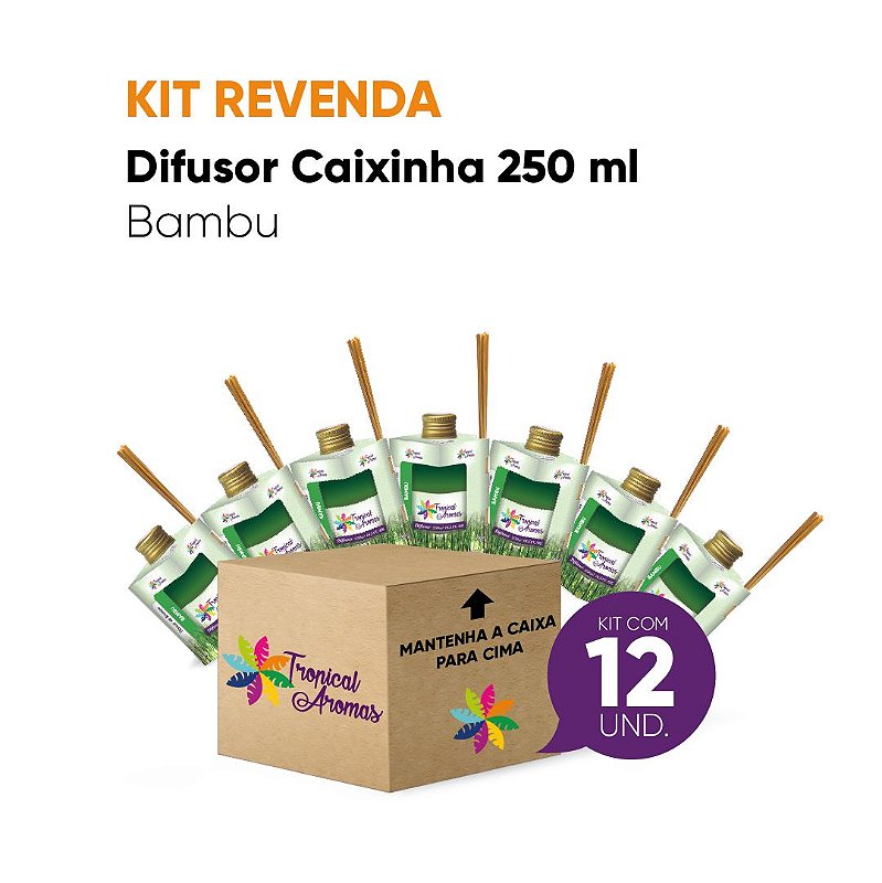 Kit Revenda  Difusor Aromatizador de Ambiente Bambu - 12 Un
