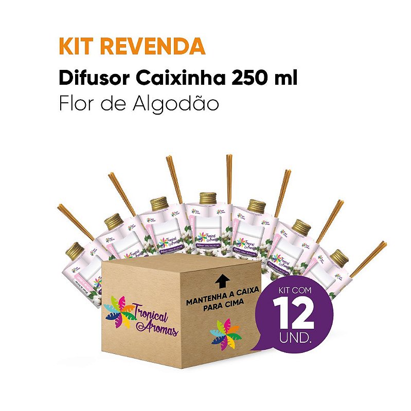 Kit Revenda  Difusor Aromatizador de Ambiente Flor de Algodão  - 12 Un