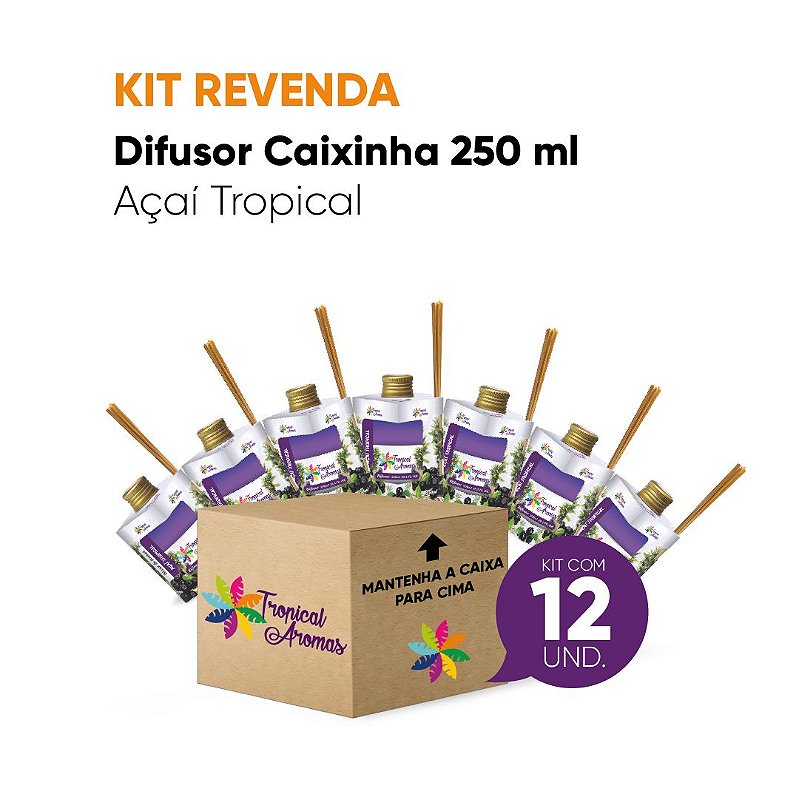 Kit Revenda  Difusor Aromatizador de Açai Tropical     - 12 Un