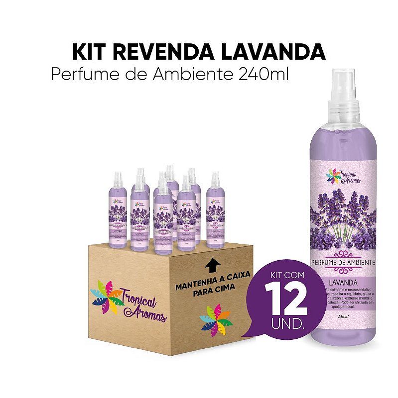 Kit Revenda Perfume de Ambiente Lavanda 240 ml - 12 UN