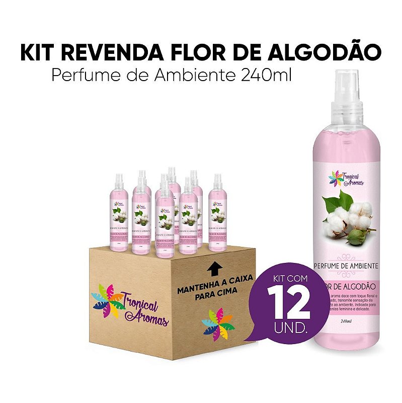 Kit Revenda Perfume de Ambiente Flor de Algodão 240 ml