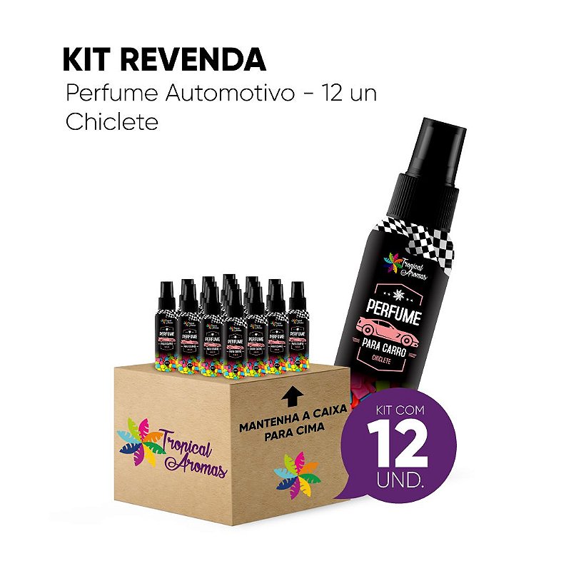 Kit Revenda Spray Automotivo Chiclete 12 Unidades - Tropical Aromas