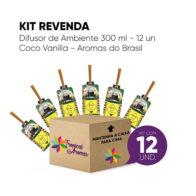 Kit Revenda Difusor Coco Vanilla 300 ml – 12 UN