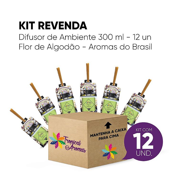 Kit Revenda Difusor Flor De Algodão 300 ml - 12 Un