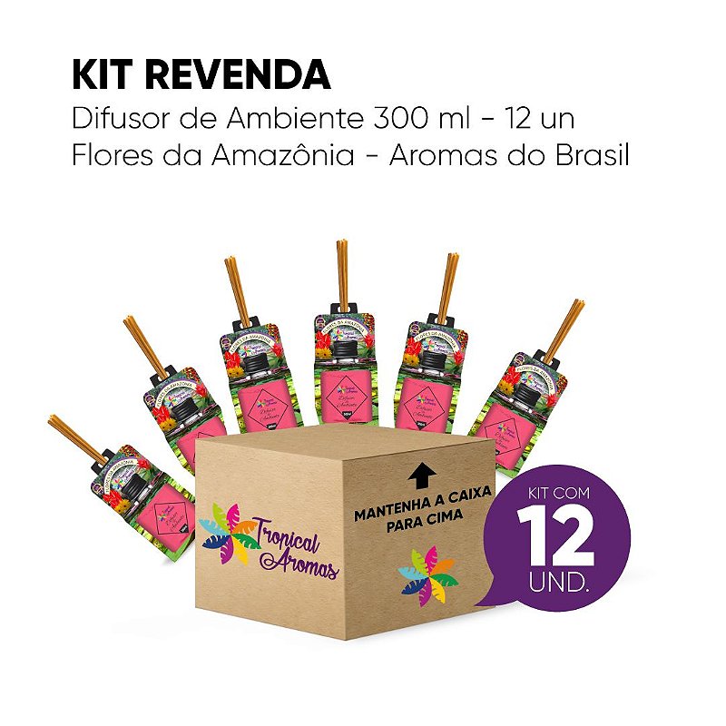 Kit Revenda Difusor Flores Da Amazonia 300 ml -12 UN