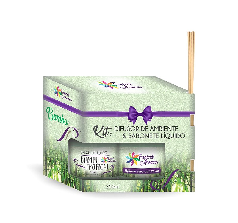 Kit Refil Difusor e Sabonete Líquido Bambu 250ml - Tropical Aromas