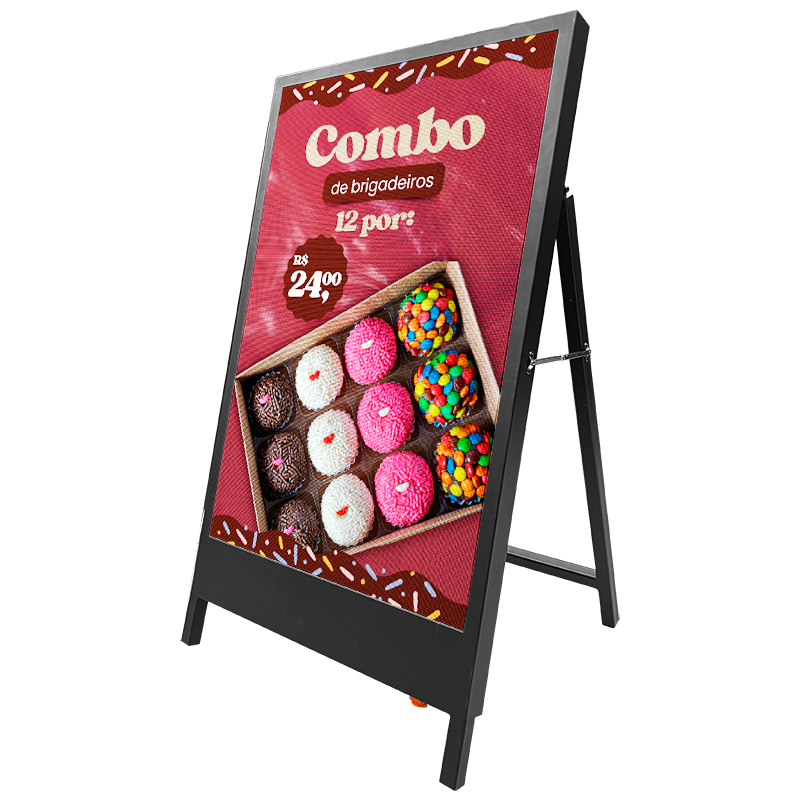 Totem Cavalete de LED P4.0 Indoor - 640mm x 960mm - Loja do Painel