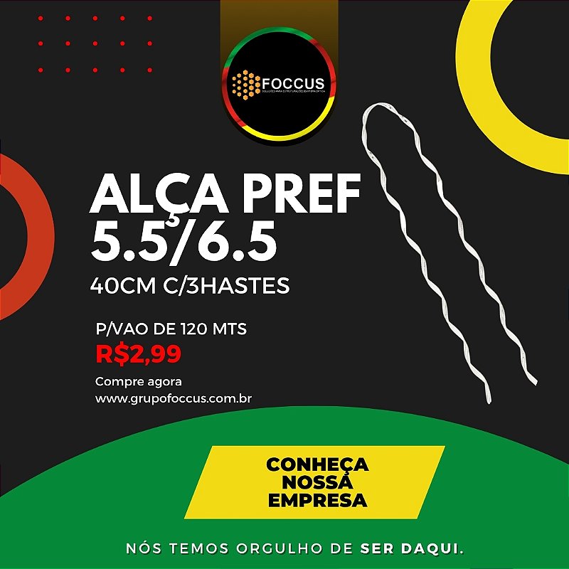 ALÇA PREF P/CABO OPTICO AS 5.5/6.5 VD 3HASTAS 40cm-VAO120mts