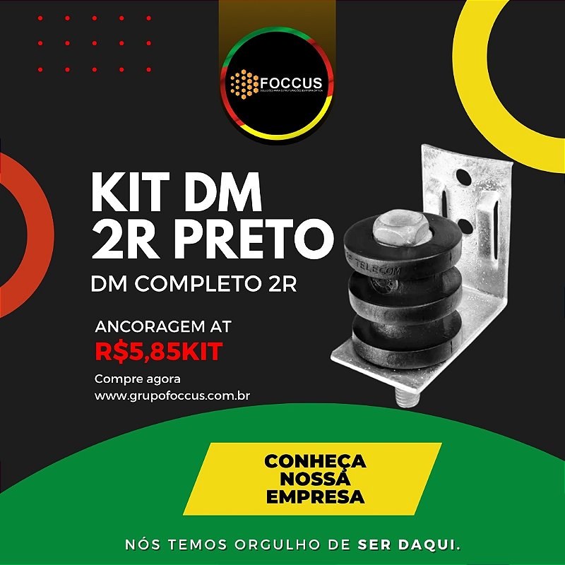 SUPORTE DM 2R COMPLETO PRETO