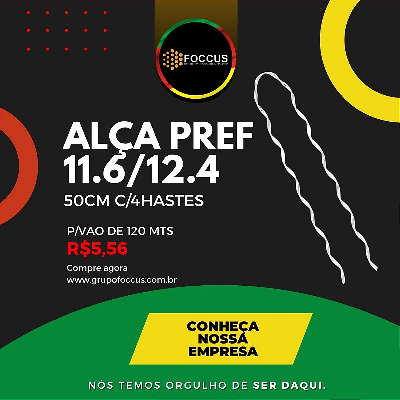 ALÇA PREF P/CABO OPTICO AS 11,6/12,4 LJ 4HASTAS 50cm