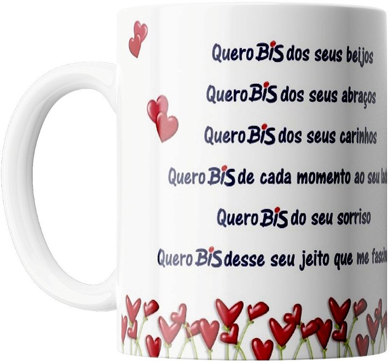 Caneca Personalizada Dia dos Namorados Páscoa Chocolate Quero Bis de Você