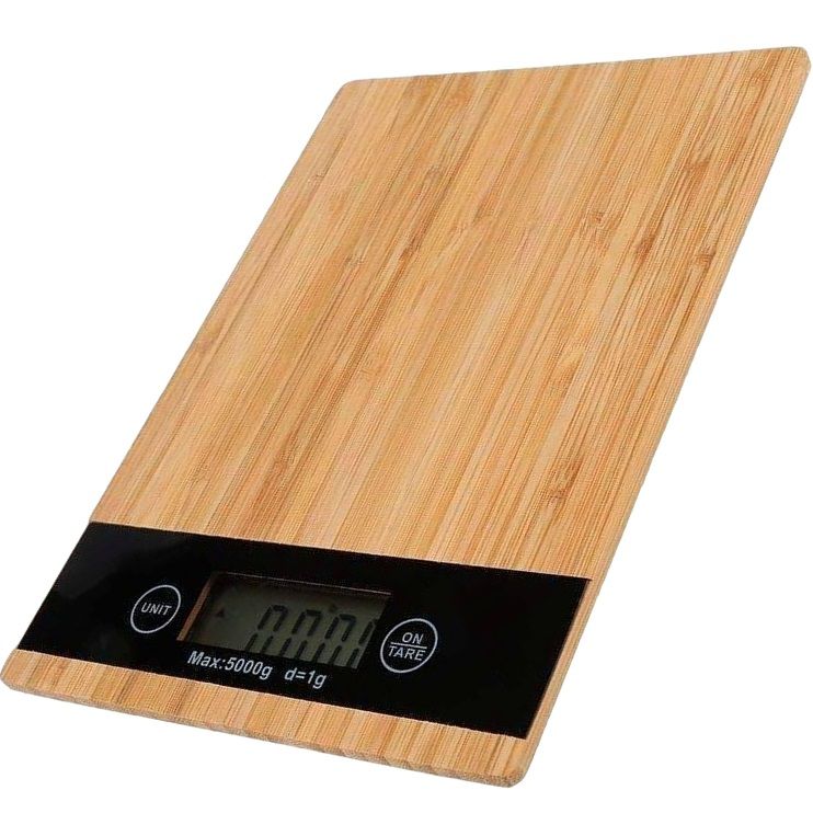 Balança Precisão Digital Cozinha em Madeira Escala 1g à 5 kg