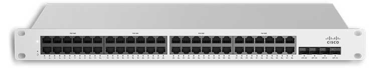 Switch Meraki MS225-48FP-HW 48GE PoE+ 740W 4x SFP 1GB Cloud