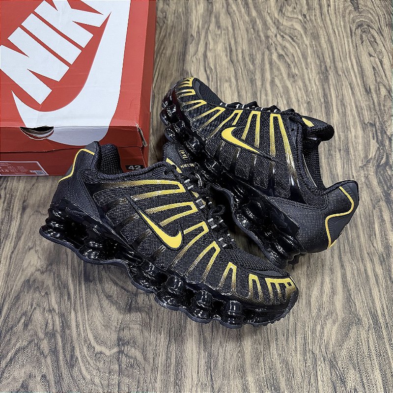 Nike Shox TL Black Gold 28cm ショックス Tênis Nike Shox TL Black University Gold - Top Store