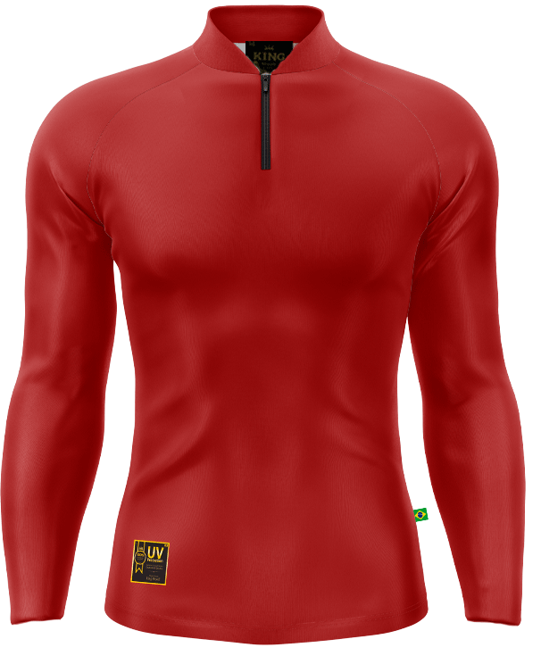 Camiseta Dry Fit Vermelha Proteção UV 30+