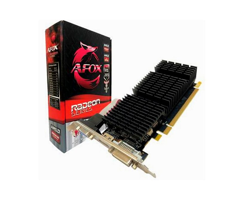 Placa De Vídeo Afox RadeonR5 220, 1gb,Ddr3 - Afr5220-1024d3l9-v2