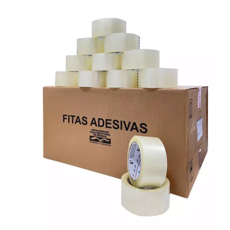 Kit Fitas Adesivas 48mm X 50m Transparente 10 Rolos