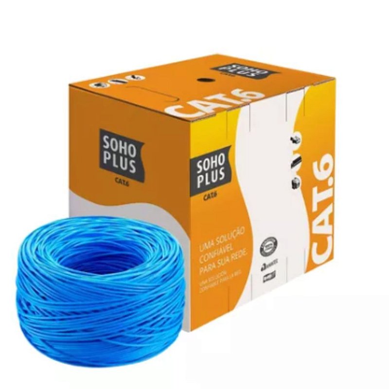 Cabo de Cabo Rede Internet 305m Furukawa Soho Plus Cat6 Azul