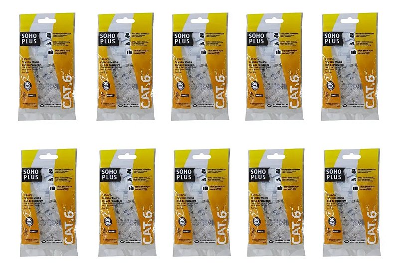 Conector RJ45 Macho Cat6 Furukawa SohoPlus - Kit 100 Unidades