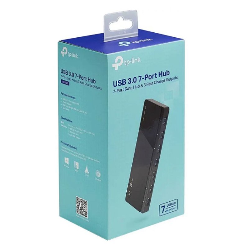 Adaptador Hub Usb Tp-link Uh700 7 Portas Usb 3.0 Preto