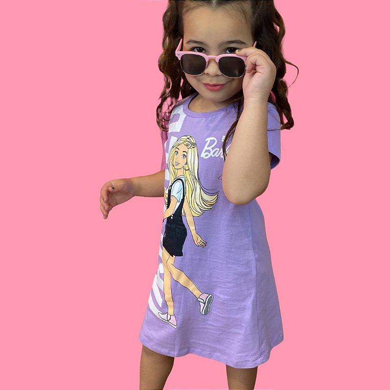 Vestido Infantil Verão Barbie, Em Stretch Denin, Produto Licenciado -  Fakini - Loja de Roupa Infantil Para Meninas, Meninos e Bebês