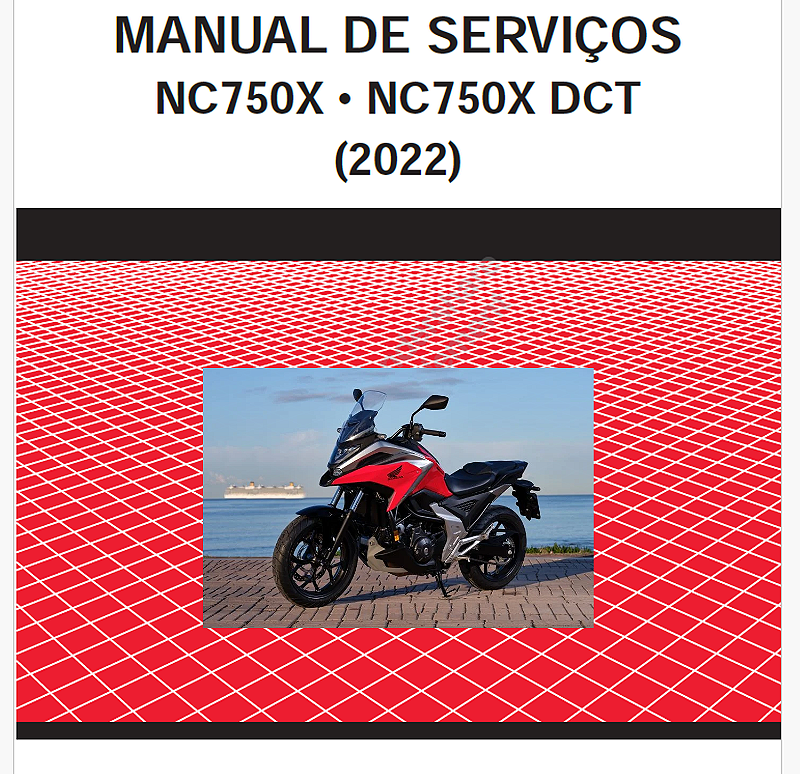 Manual de serviço manutenção (livro digital) honda NC750X 2022