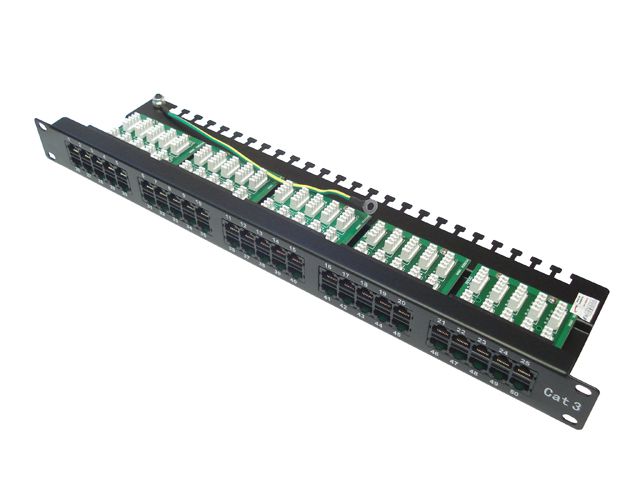 Voice Panel Voice Panel 50 Posições RJ45/IDC 110 CAT.3 C/Kit Porca Gaiola - I3M ...