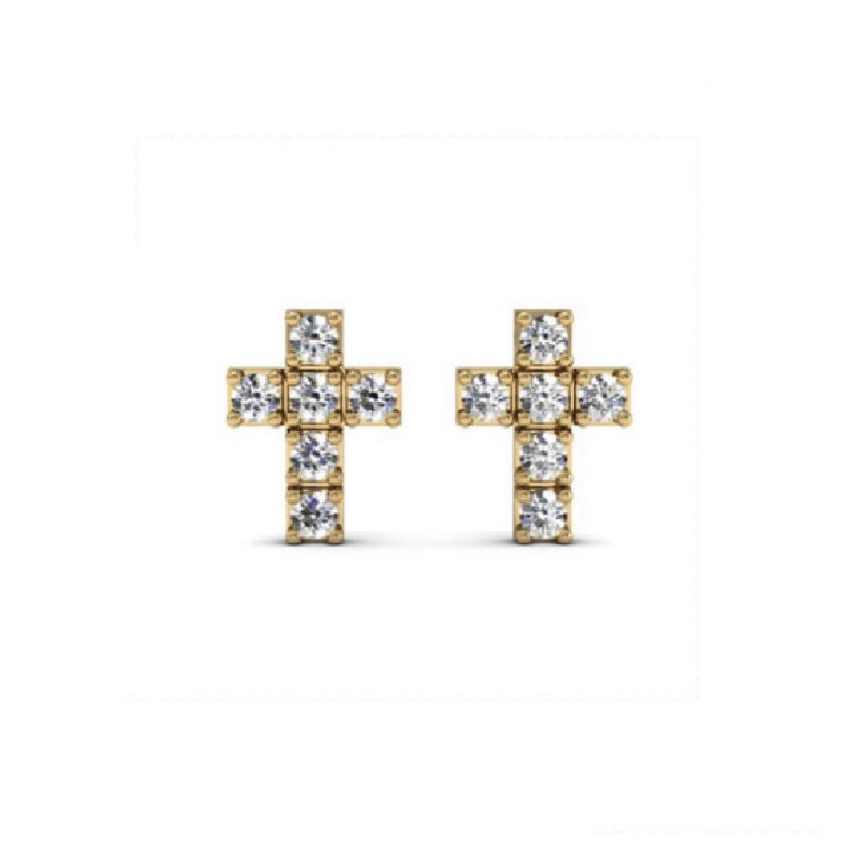 Comprar Brinco Mini Cruz Diamante - Maristela Micelli | Joias em ouro 18k