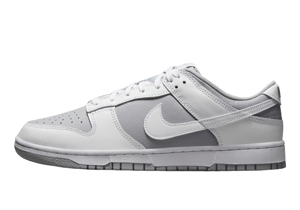 grey and white low dunks