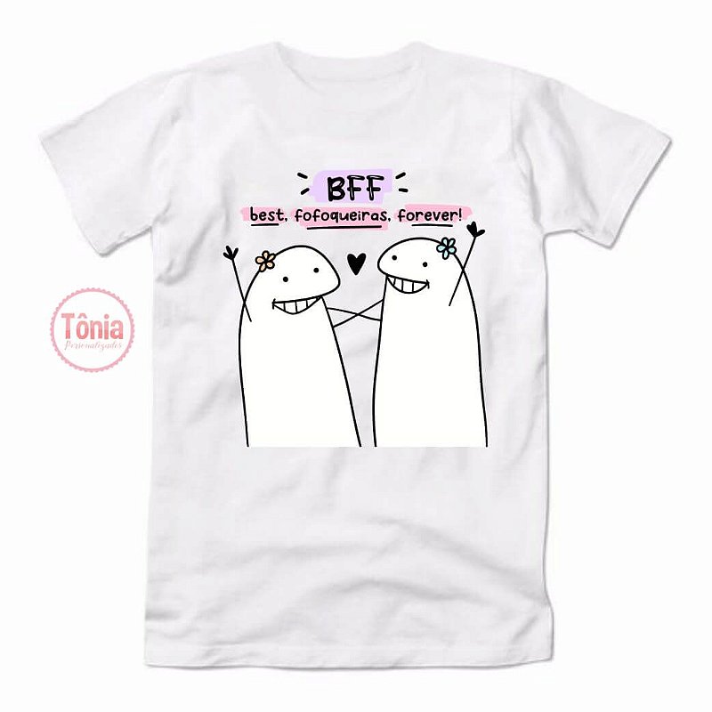 Camiseta Infantil Flork Bff Amigas Desenhos Menino Menina