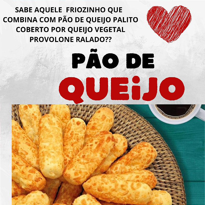 Pão de Queijo Palito (25 Grs cada) C/Provolone Vegetal Pacote C/1Kg - Best  of Free Gluten