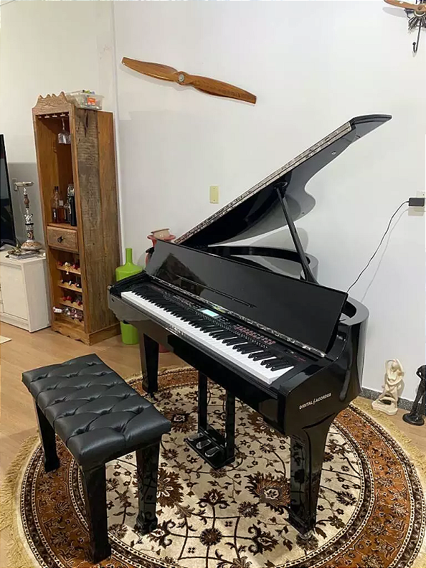 Piano Digital Acordes AC-3000 - caudinha - Preto Brilho - Quero um