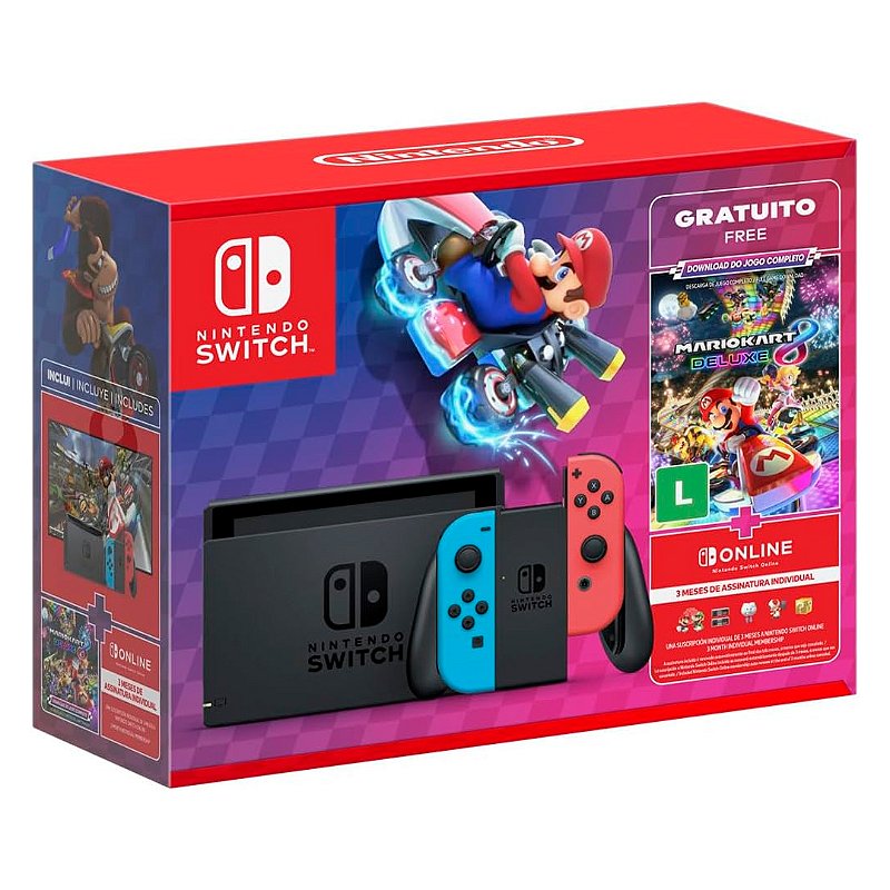 Console Nintendo Switch V2 + Mario Kart 8 Deluxe Bundle
