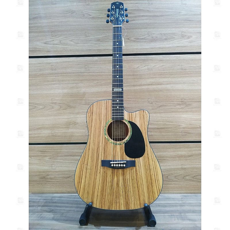 Violão Elétrico Folk GF-1D CEQ ZW (Zebra Wood) - Giannini
