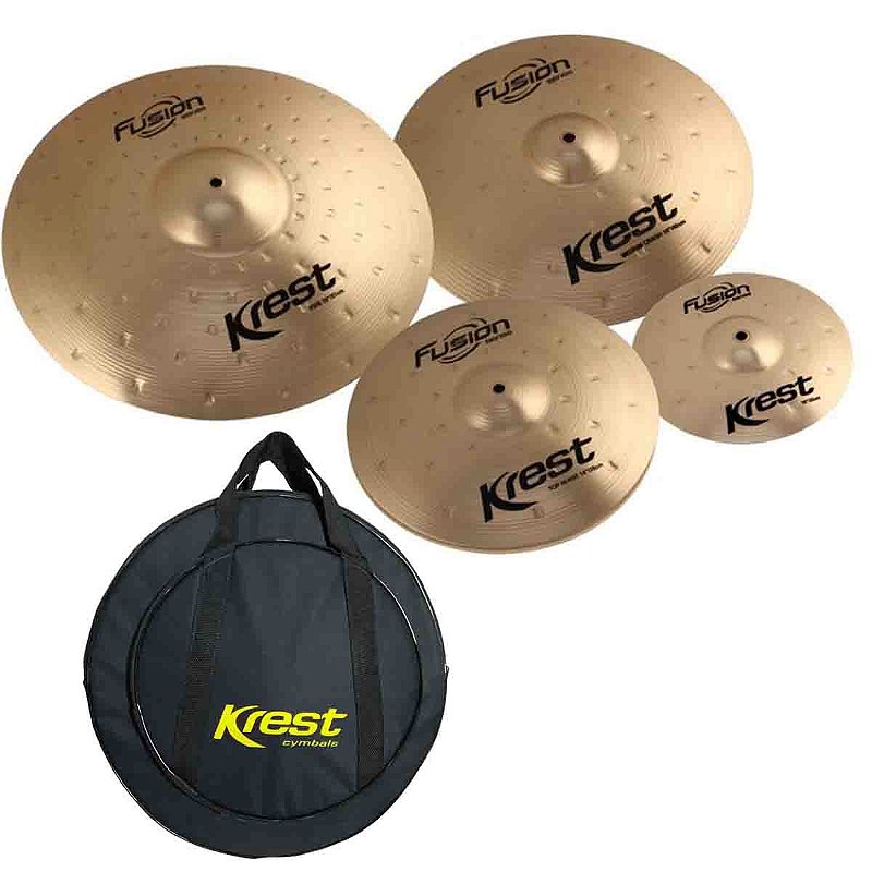 Set de Pratos para Bateria Krest FSET1SP 10, 14, 16, 20 + Bag