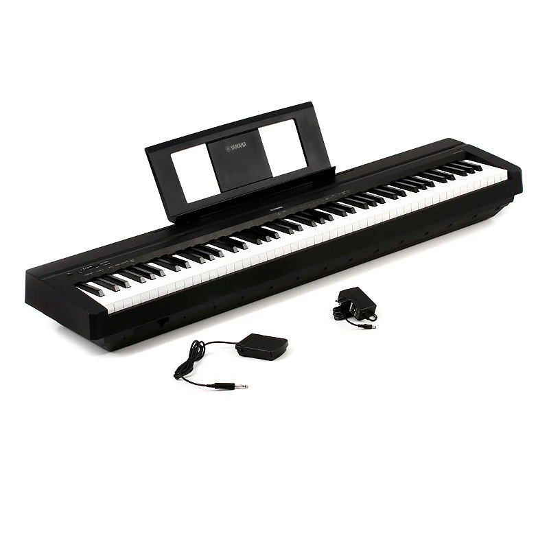 Piano Digital Yamaha P-45B – 88 Teclas GHS e Som Realista