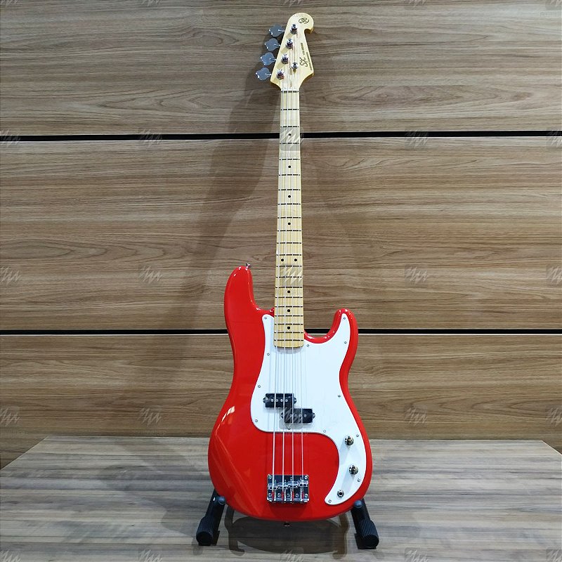 Baixo 4 Cordas Precision SX SPB57+/FR Fiesta Red com Bag