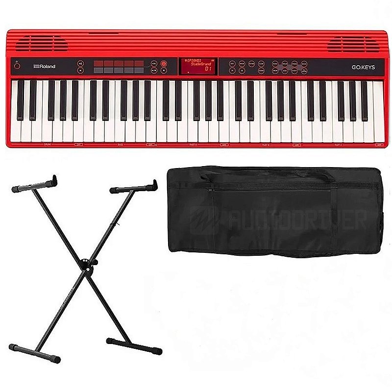 KIT Teclado Roland GO-61K Go-Keys + Capa + Suporte X - AudioDriver