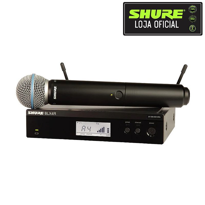 Sistema Sem Fio para Microfone Shure BLX24RBR/B58 J-10