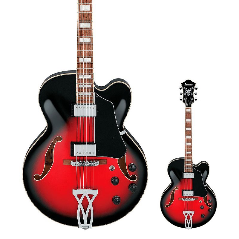Guitarra Semi Acústica Ibanez AF75 TRS Transparent Red Burst